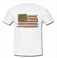 American flag weed joint T-shirt
