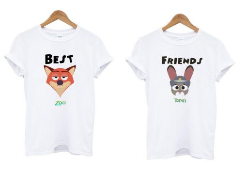 Best Friends Cartoon Zootopia T-shirt Couple