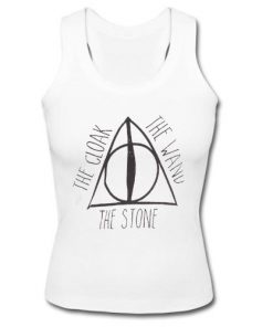 Deathly hallows and Harry potter hogwarts The Cloak The Wand The Stone Tank Top