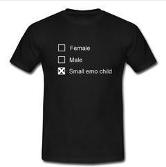 Female Male Small Emo Child T-shirt