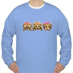 Flower Crown Monkey Emoji Sweatshirt