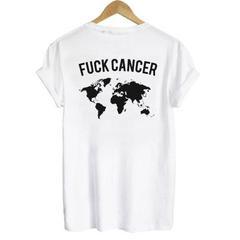 Fuck Cancer World Map T-shirt Back