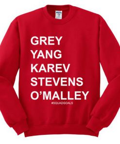 Grey Yang Karev Stevens O'Malley Greys Anatomy Sweatshirt