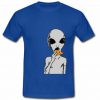 alien eating pizza T-shirt