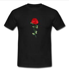 black ripped rose T-shirt