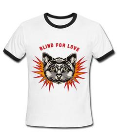 blind for love cat Ringer shirt