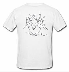 girl gang love hand T-shirt back
