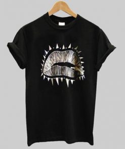 lips rolled up T-shirt