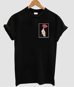 rose flower hand T-shirt