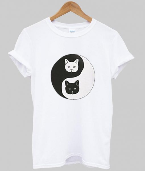 yin yang cat T-shirt