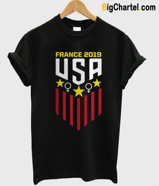 USA Soccer Jersey Womens Team T Shirt 2019 Cup T-Shirt-Si
