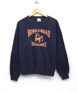 Boss of the Road Dungarees Spellout Pullover Jumper Sweater