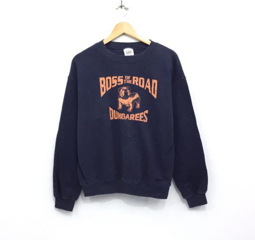 Boss of the Road Dungarees Spellout Pullover Jumper Sweater