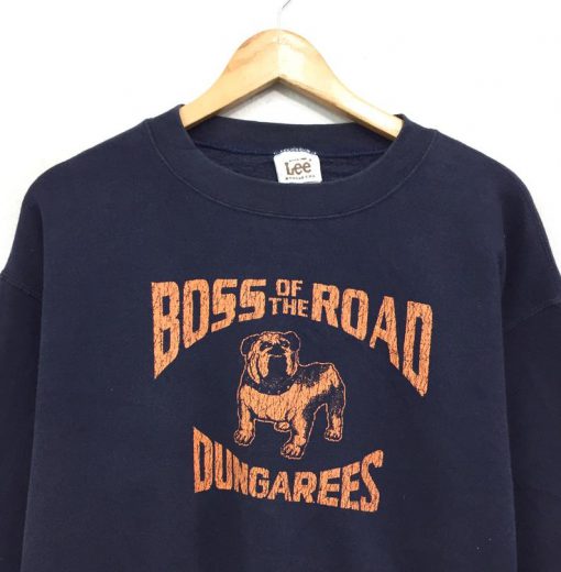 Boss of the Road Dungarees Spellout Pullover Jumper Sweater1