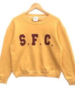 S.F.C Sweatshirt 90s tag Delta made in USA crewneck big logo yellow colour sweatshirt
