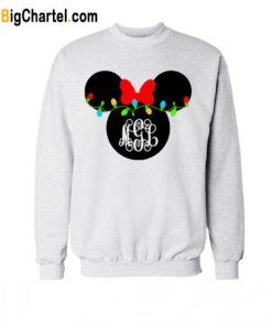Minnie Mouse Monogram Christmas Lights Sweatshirt
