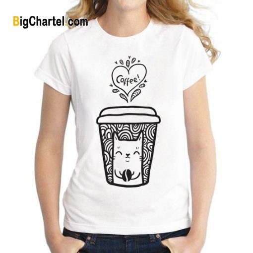 Coffee Cat Doodle T-Shirt
