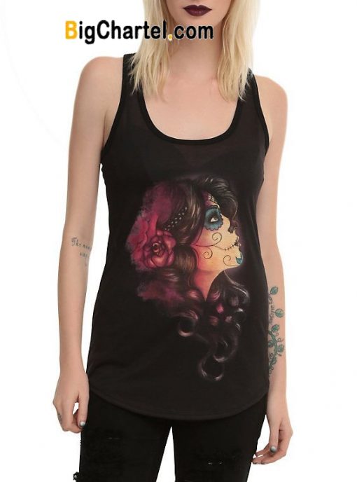 Day Of The Dead Watercolor Girls Tank Top