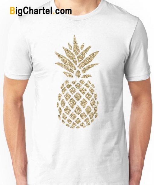 Gold Glitter Pineapple T-Shirt