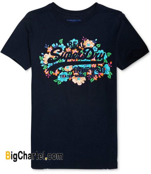 Superdry Cotton Floral Puffy Graphic T-Shirt