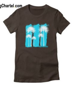 Tropical Palm On Blue T-Shirt