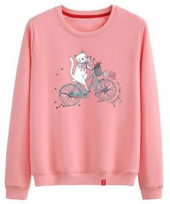 Cat Ride A Bike Sweatshirt