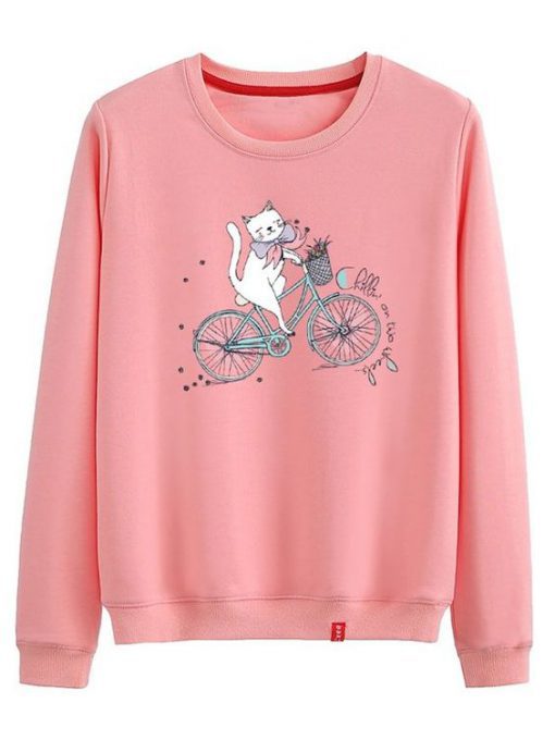 Cat Ride A Bike Sweatshirt