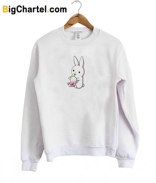 Cute Boba Loving Bunny Trending Sweatshirt
