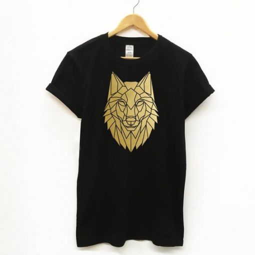 Geometric wolf illustration t-shirt