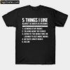 5 Things I Like Almost As Much As Reading Book Lover T-Shirt PU27