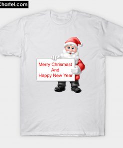 Merry Chrismast and Happy New Year Santa T-Shirt PU27