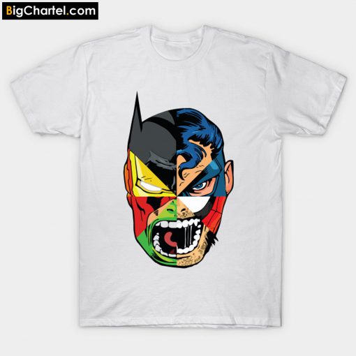 Shouting Superheroes Face Smiley T-Shirt PU27