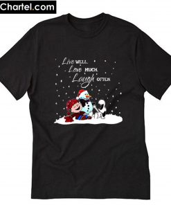 Snoopy and Charlie Brown Live well love much laugh often T-Shirt PU27