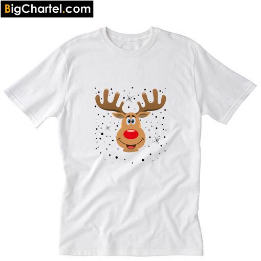 Weihnachten Rentier Kopf T-Shirt PU27
