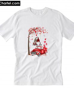 Gnomes red truck Valentine's day T-Shirt PU27