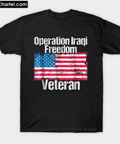 Operation Iraqi Freedom US Flag Distressed T-Shirt PU27