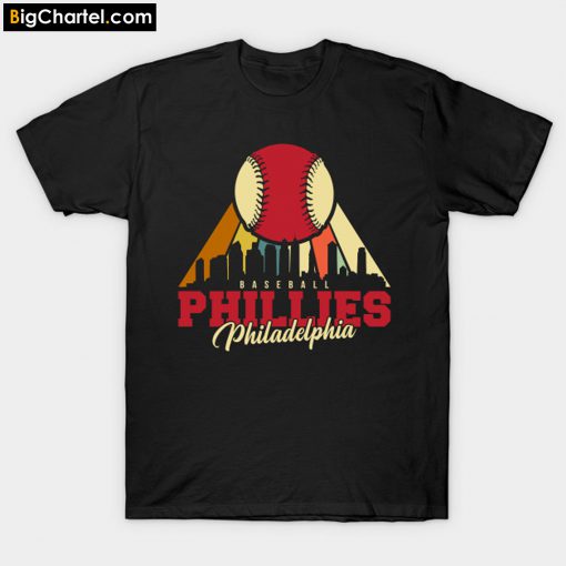 Phillies Baseball Team - Baseball Skyline T-Shirt PU27