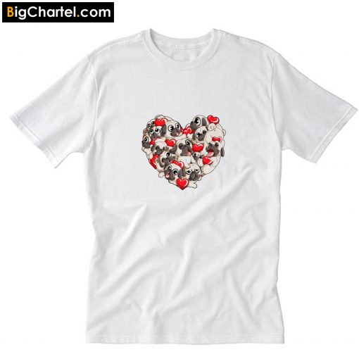 Pug Heart Valentine’s Day Kids Dog Lover T-Shirt PU27