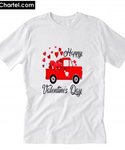 Red Truck Heart Love Happy Valentine's Day T-Shirt PU27