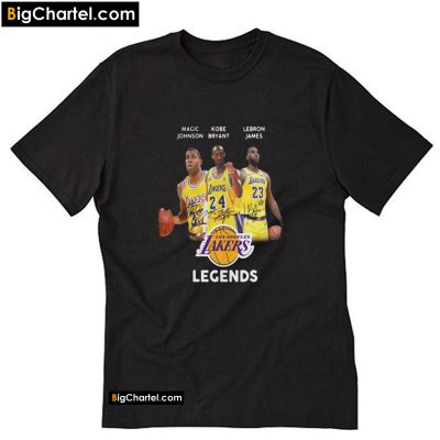 Rip Kobe Bryant Legends signatures Magic Johnson LeBron James T-Shirt PU27