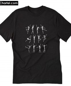 Halloween Dancing Ballet Pattern Skeleton Ballerina T-Shirt PU27