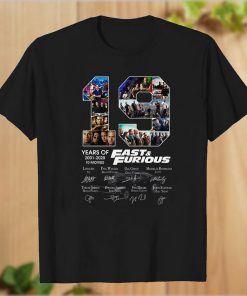 19 Years of Fast and Furious 2001 2020 10 Movies T-Shirt PU27