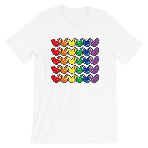 Rainbow Pride Hearts Flag T-Shirt PU27