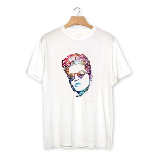 Bruno Mars Face Typography Lyric Famous American Singer T-Shirt PU27