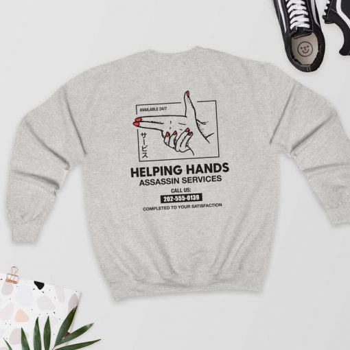 Helping Hands Assassin Services - BACK Sweatshirt PU27