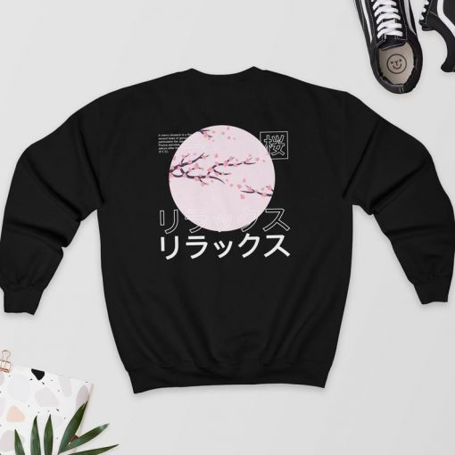 Japanese Blossom - Back Print Sweatshirt PU27