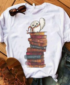 Owl And Books T-Shirt PU27