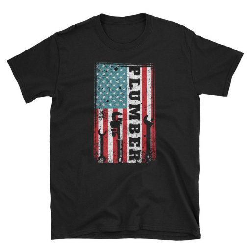 Plumber American Flag USA Plumbing T-Shirt PU27