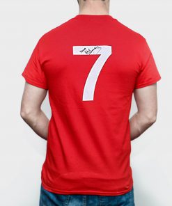 Sir Kenny Dalglish Signed Retro Liverpool T-Shirt back PU27