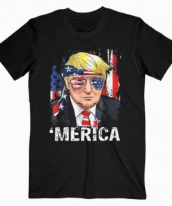 Trump Merica Murica 4th of July American Flag T-Shirt PU27